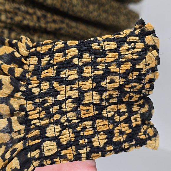 {Who What Wear} Womens Black Brown Animal Print Chiffon Dress - Size XL - Picture 11 of 16